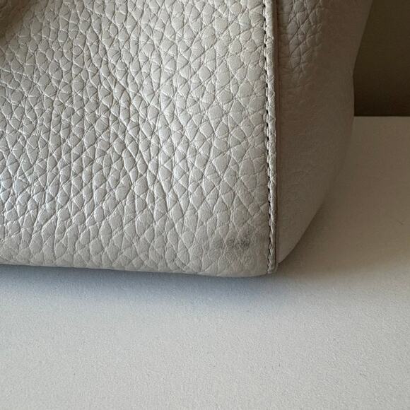 Dagne Dover Allyn Bone Leather Work Travel Neutral Minimalist Classic Tote Bag - Picture 6 of 9